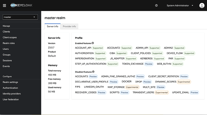 Keycloak Admin Console